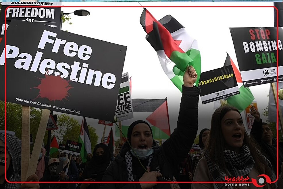 جمعیت عجیب حامیان فلسطین در پایتخت انگلیس