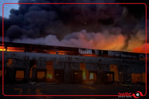 آتش سوزی بزرگ در انبار نفت در کلینتسی منطقه بریانسک روسیه