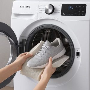 نحوه شستن موارد خاص در ماشین لباسشویی سامسونگ (کفش، پرده، حوله و...)_دلخوش 10 شستن کفش در ماشین لباسشویی سامسونگ